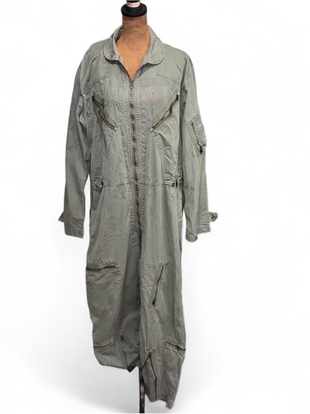 Oversized True Vintage Utility Flight Jumpsuit Sage Green
